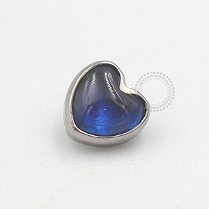 TN705 Topo Coração Pedra Natural Titânio ASTM F136