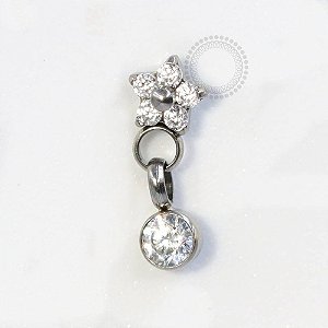TN739 Topo Flor Pingente CZ Titânio ASTM F136