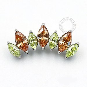 TN753 Topo Cluster Navetes Laranja e Verde Titânio ASTM F136