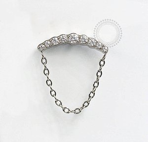 TN813 Topo Cluster Arco CZ Corrente Titânio ASTM F136