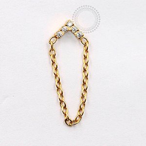 TN867 Topo V com Corrente Titânio PVD Gold