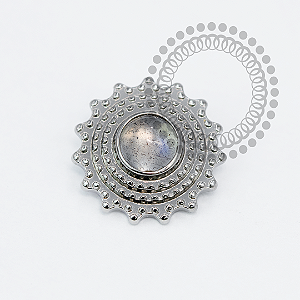 TN2102 Topo  Escudo Labradorite Titânio ASTM F136