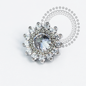 TN2109 Girassol CZ Miolo Rivoli Titânio ASTM F16