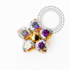 TN2373 Topo Flor Boreal Push Pin Titânio PVD Gold
