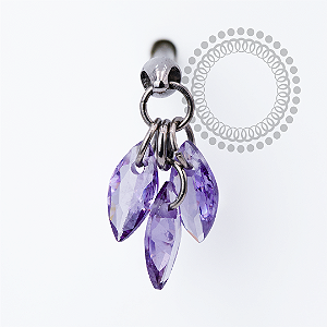 TN2458 Topo 3 Pingentes Roxo Titânio ASTM F136