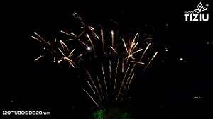 Leque de Cores com Efeito Croseti Fenix 120 Tubos Fogos Tiziu