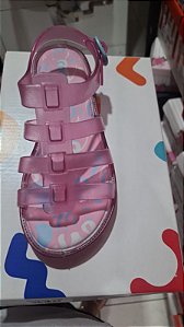 Sandália charme colore rose Glitter