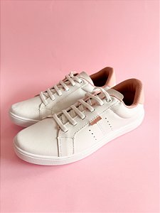 Tenis mendii social feminino branco/nude
