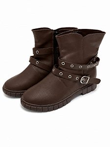Bota feminina infantil Emília café