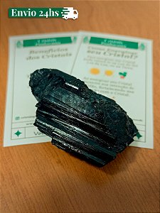 Turmalina Negra Pedra Bruta 100% Natural – Proteção Espiritual contra Inveja e Más Energias