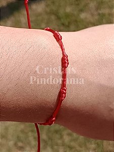 Pulseira 7 Nós Vermelha Kabbalah Proteção Contra Inveja e Mau Olhado