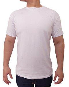 Camiseta Básica Lisa Malha Peruana Tipo Zara Branca