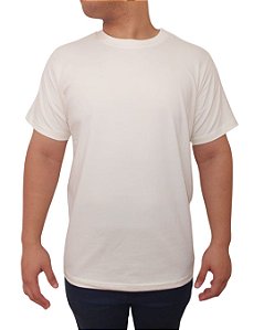 Camiseta Básica Lisa Malha Peruana Tipo Zara Off-White