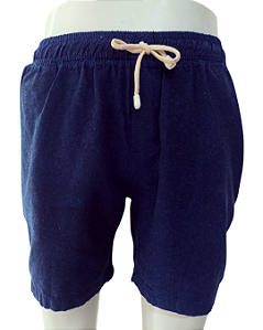 Shorts Linho Azul Masculino Confortável