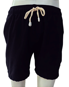 Shorts Linho Preto Masculino Confortável