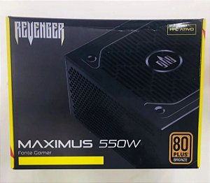FONTE REAL 550W 80PLUS BRONZE MAXIMUS REVENGER