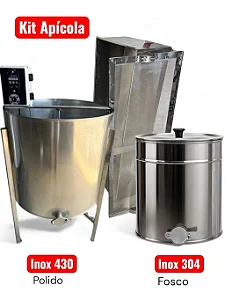 Kit centrifuga elétrica 32 quadros + mesa 32 e decantador 300kg inox 430