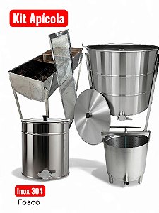 Kit apicultura centrífuga 20/12 mesa 32 decantador 200kg e prensa brinde inox 304
