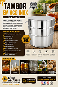 Balde 20 Litros com Tampa e Alça em Inox