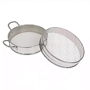 Peneira dupla para Balde em inox Apicultura