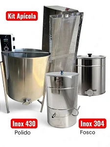 Kit Centrífuga Elétrica 32 + Mesa Desoperculadora 32 Quadros + Decantador 300kg + Derretedor 40 quadros em Inox