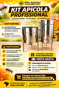 Kit Apicultura - Centrifuga Elétrica 32 Quadros + 3 em 1 Derretedor/Decantador/Descristalizador
