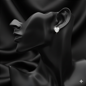 Brinco ponto de luz coração delicado