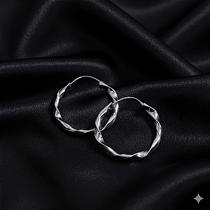 Brinco Argola Torcida Prata