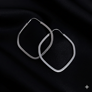 Brinco Argola Hexagonal Liso Feminino