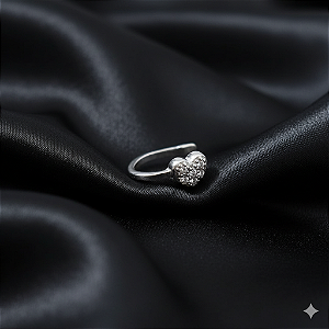 Piercing Delicado Coração Prateado