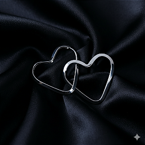 Brinco Argola Coração Liso