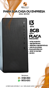 PC Intel Core i3 6TH • 8GB RAM • SSD 256GB • Rápido e Econômico