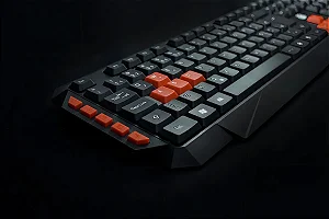 Teclado Gamer 5+ Ergonômico Start 2.0 - 10 Teclas Multimídia Cor de teclado Preto/Vermelho