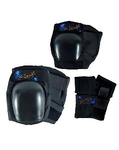 Kit de Proteção Para Skate FUNLIGHT ADULTO - 2 joelheiras, 2 cotoveleiras e 2 luvas