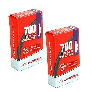 Par de Câmaras De Ar Chaoyang Speed Aro 700 X 18 / 23 Presta 60mm