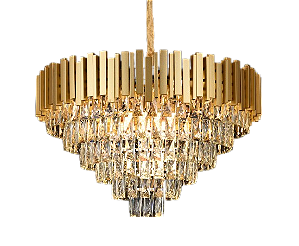 LUSTRE DOURADO COM CRISTAIS