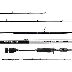 Vara De Pesca Carretilha Maruri Prc-c25-561h Preta E Prata - 1.68m X 140g - Rápida Com Resistência De 25lbs Para Isca De 25g