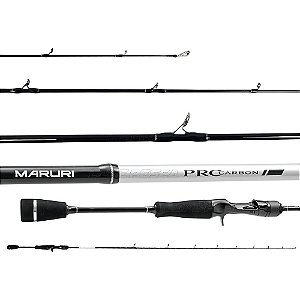 Vara De Pesca Carretilha Maruri Prc-c17-561m Preta E Prata - 1.68m X 140g - Moderada Com Resistência De 17lbs Para Isca De 15g