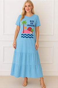 Vestido longo azul Rio