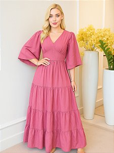 Vestido manga flare
