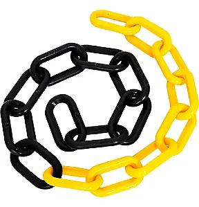 100 Metros Corrente Zebrada Plastico Sinalização Elo Pequeno