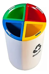 Lixeira Mix Para Coleta Seletiva 4 Em 1 50 Litros Reciclagem