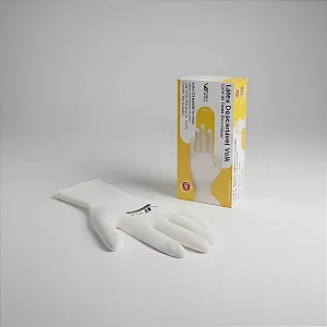 Luvas Descartáveis Volk Do Brasil Descartável Cor Branco Tamanho P De Látex Com Pó X 100 Unidades