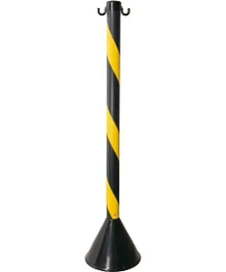 Pedestal Zebrado De Sinalização Preto e Amarelo 90cm