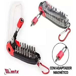 Jogo De Bits Diversos 18 Peças C/ Adaptador Magnético Mtx