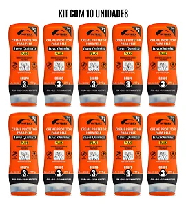 Kit 10 Creme Protetor Pele Luva Química Grupo 3 200g Nutriex