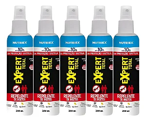 Kit 05 Und Repelente Para Pele Spray Expert Total 10h 200ml