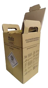 10 Caixas Coletora Material Perfuro Cortante 3 Litros Medix