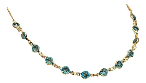 Colar Choker Feminino Com Pedras Azuis