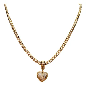 Colar Feminino Com Pingente De Coração Detalhado